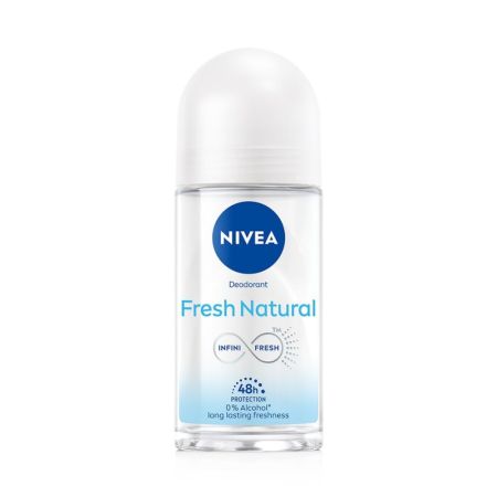 NIVEA Fresh Natural 48H Antiperspirant Roll-On Deodorant for Women - ethyl alcohol free 50 ml